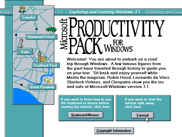 Microsoft Productivity Pack - Menu